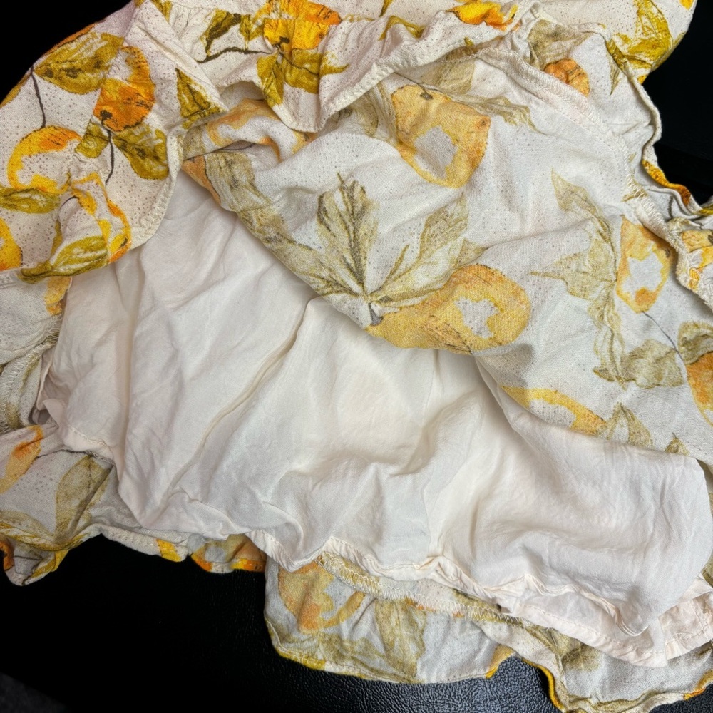 Urban Outfitters Jolene Linen Tie Shoulder Lemon Print Dress - Picture 13 of 15